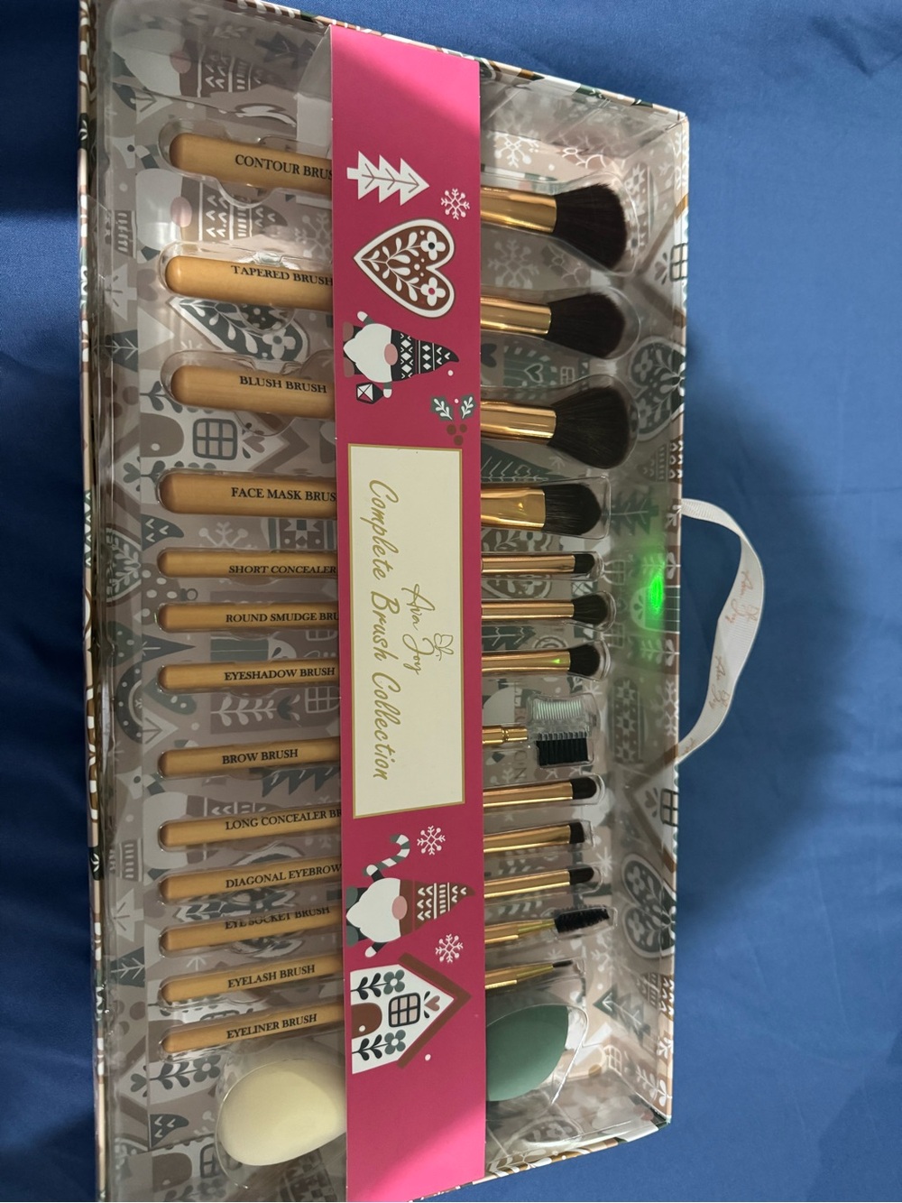 Complete Brush Collection - Gold Handle Makeup Brush Set (No Brand)